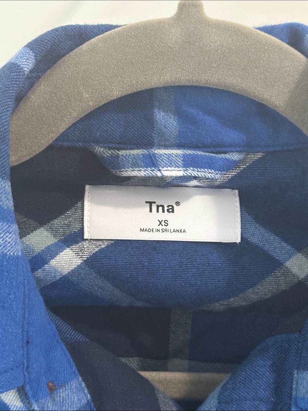 Aritzia Blue Plaid Button-Down Shirt - Picture 2 of 2